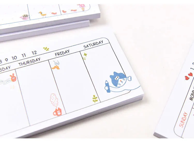 Sticky Notes Long Weekly Planner Pad