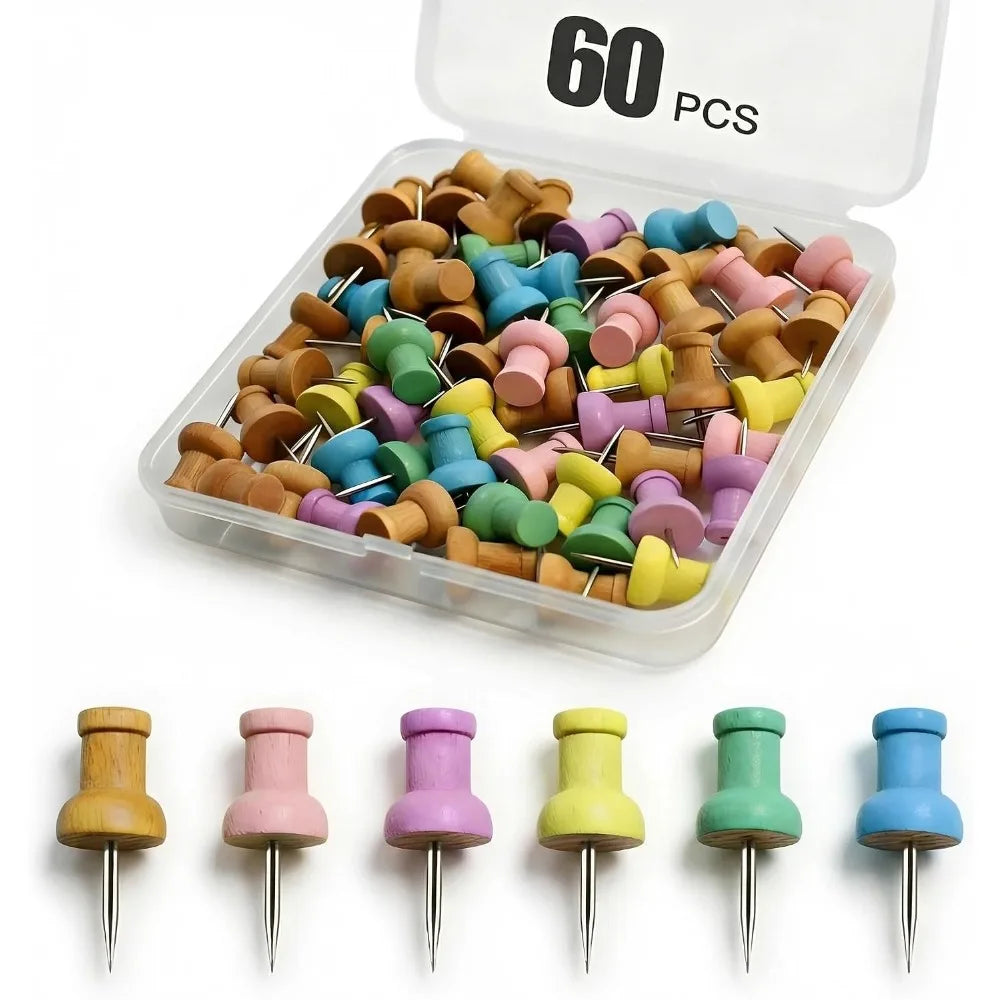 Colorful Wood Push Pins