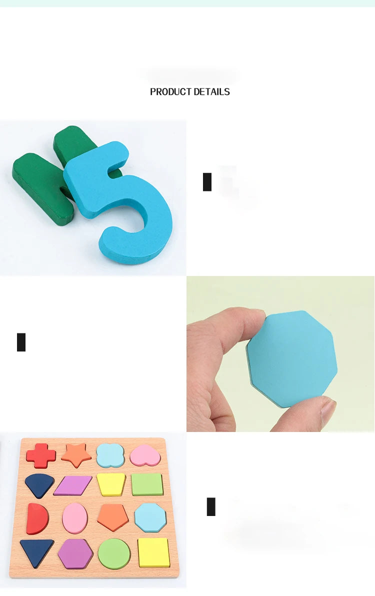 Kids Alphabetic Arithmetic Wooden Puzzle