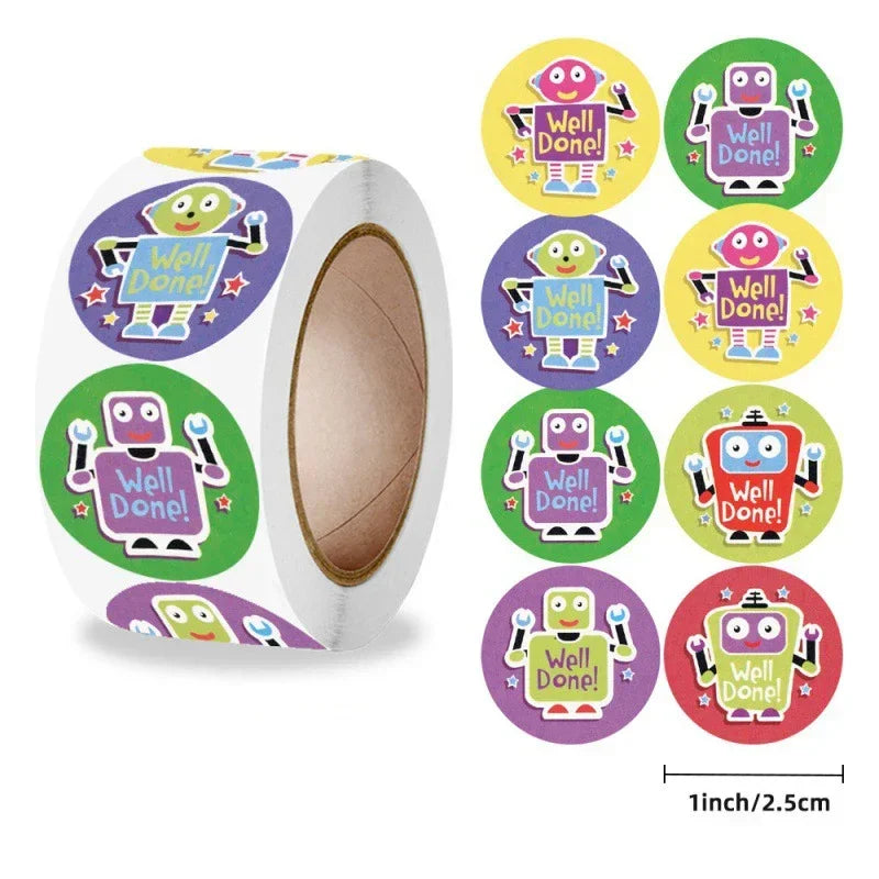 Cartoon Reward Stickers 8 Designs 2.5cm