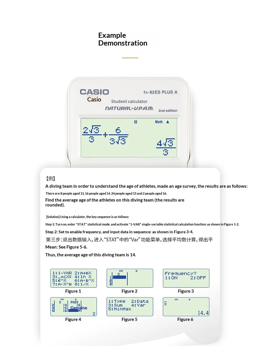 Casio Genuine FX-82ES Multifunction Scientific Calculator
