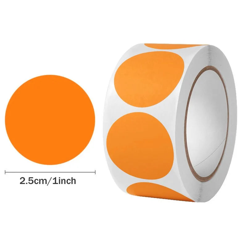 6Rolls 3000pcs Round Colorful Dot Stickers