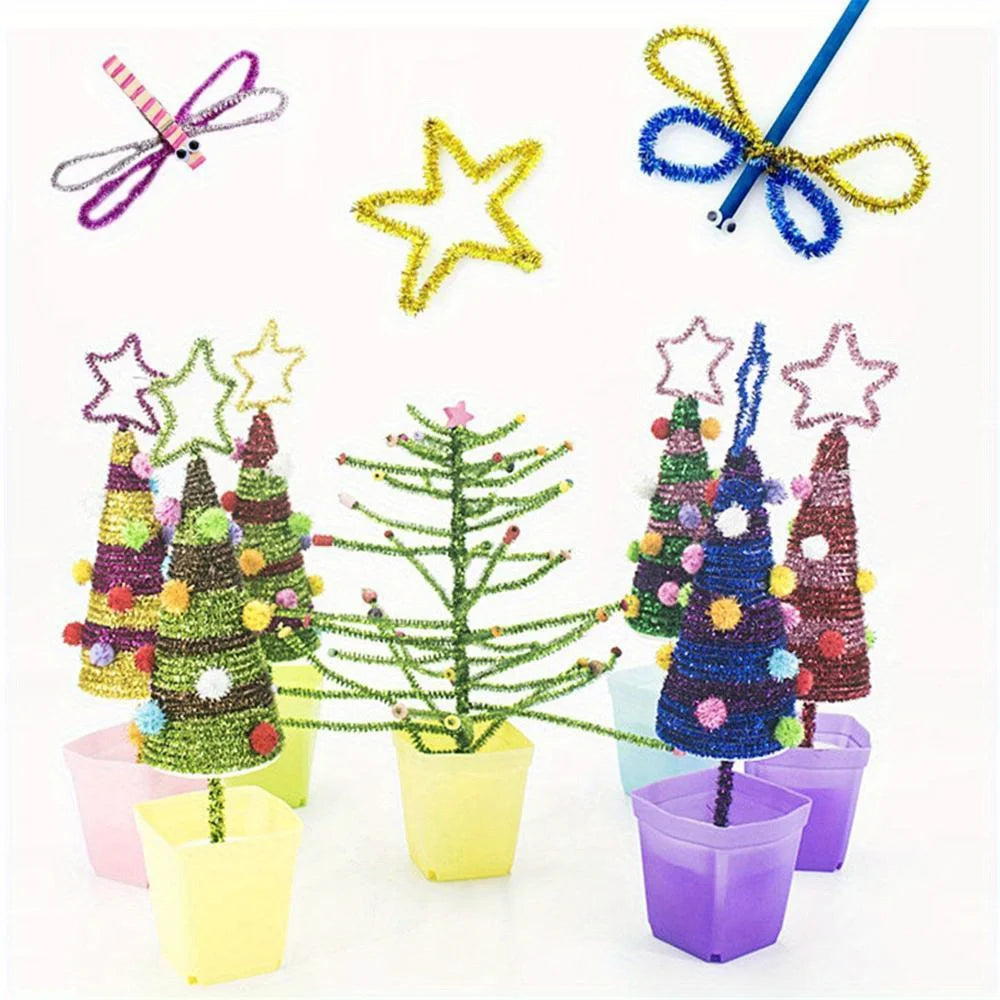 Sparkling Plush Pipe Cleaners 100Pcs