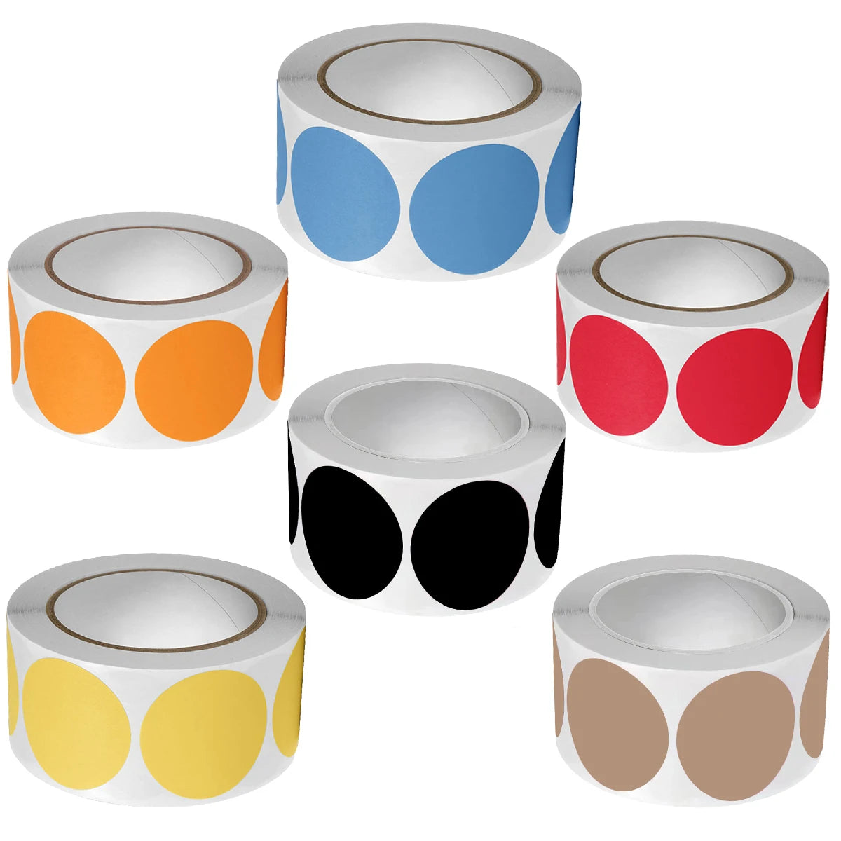 6Rolls 3000pcs Round Colorful Dot Stickers