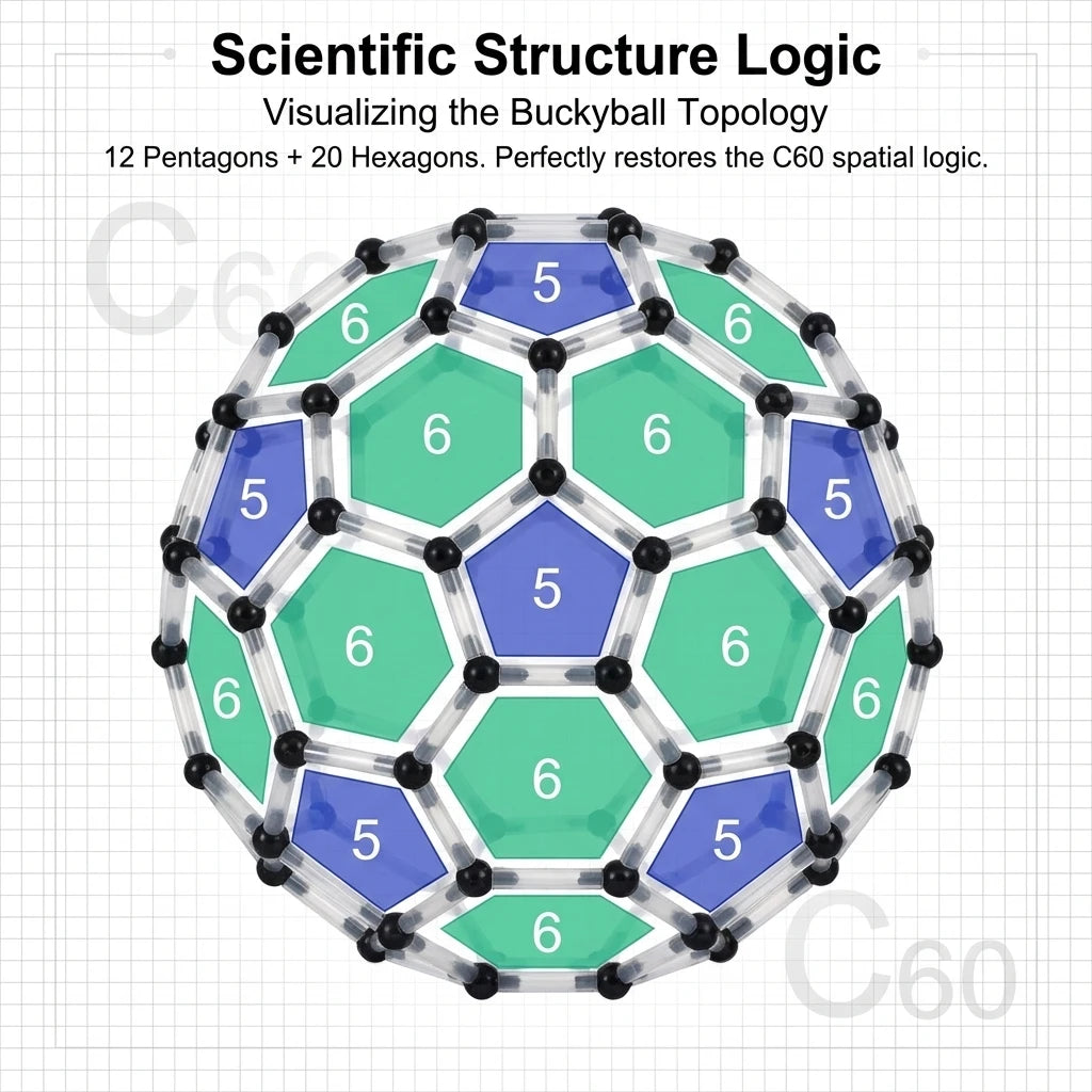 STEM DIY Tensegrity C60 Fullerence 3D Assemble Stick Structure