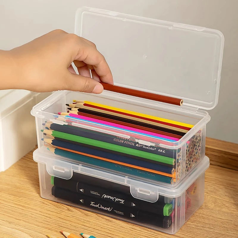 Transparent Large Capacity Plastic Pencil Box