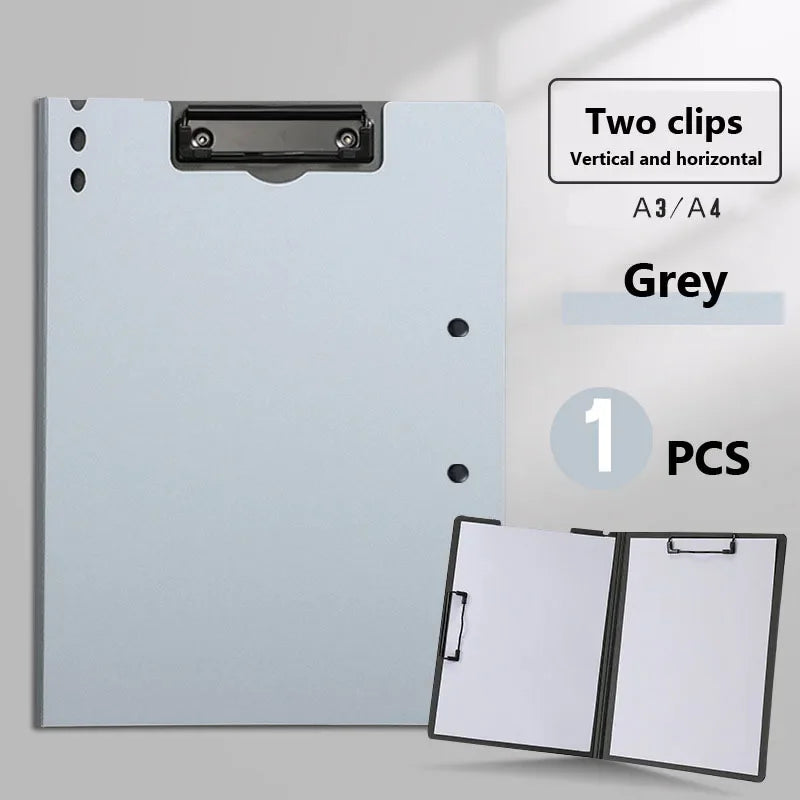 Double Clip Heavy Duty Pocket Folder with Writing Pad