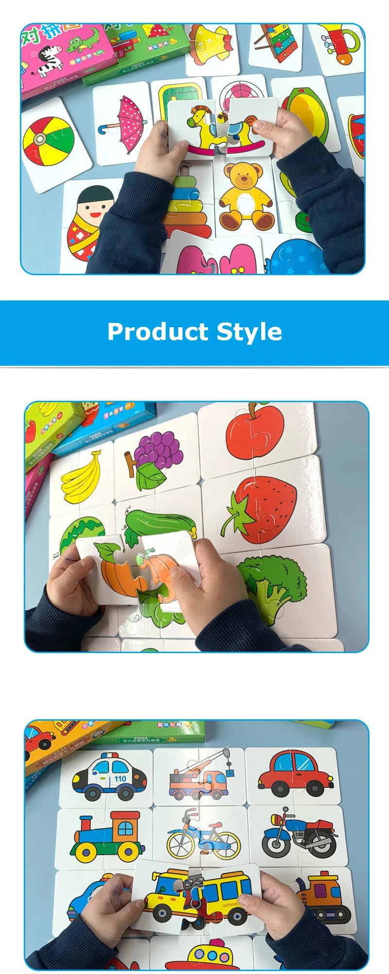 Montessori Learning Educational Puzzle Cards