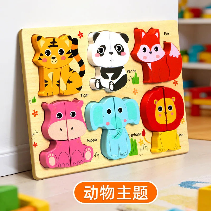 Montessori Wooden Toys 3D Wood Puzzles