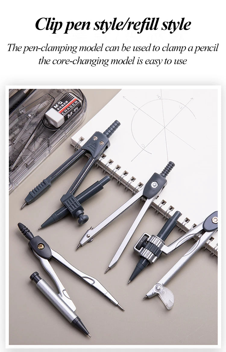 8 Pcs/Set Compass Ruler Set