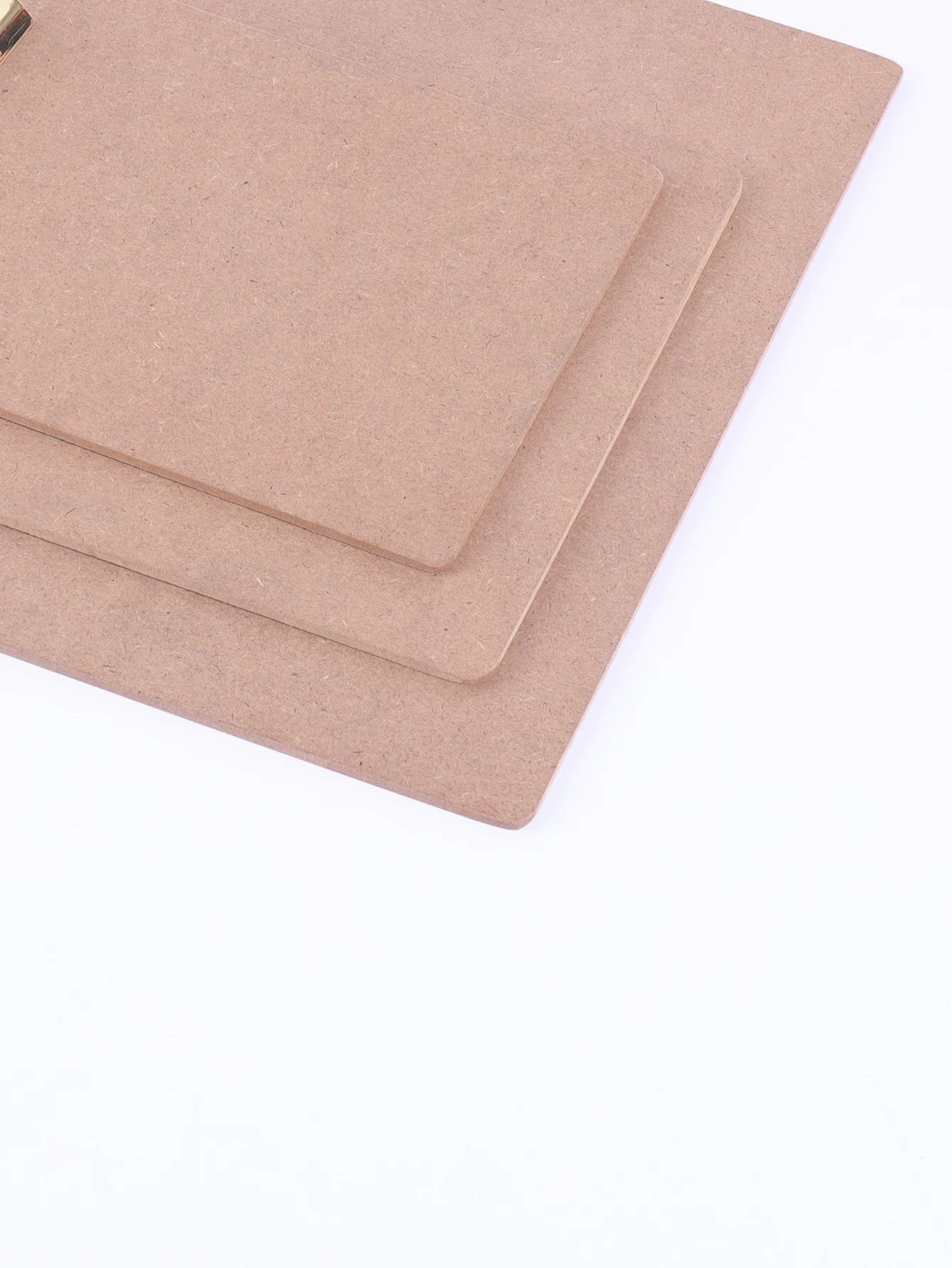 Wood Color Clipboard with Golden Metal Clip