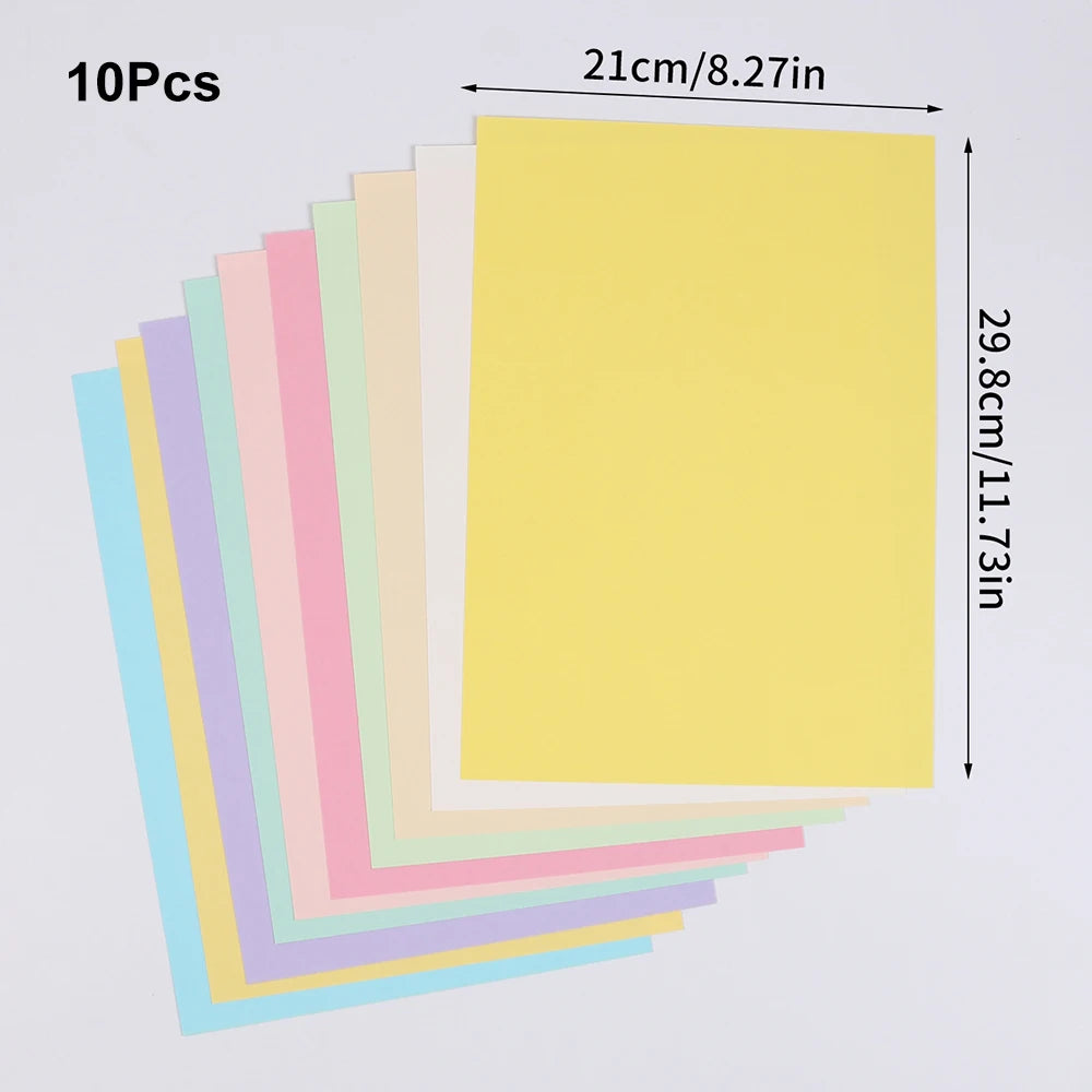10/20Pcs A4 Colored Cardstock Papers