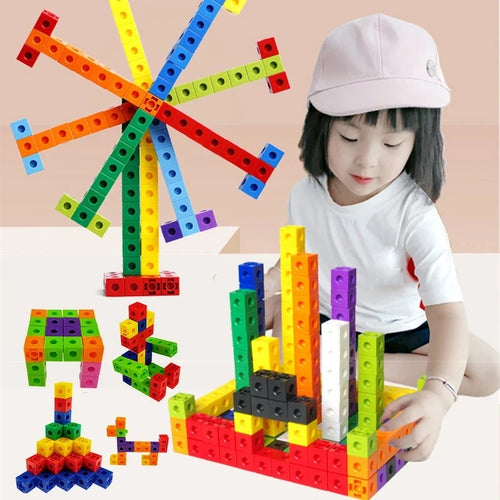 100/200Pcs 10 Colors Connected Cube Toys