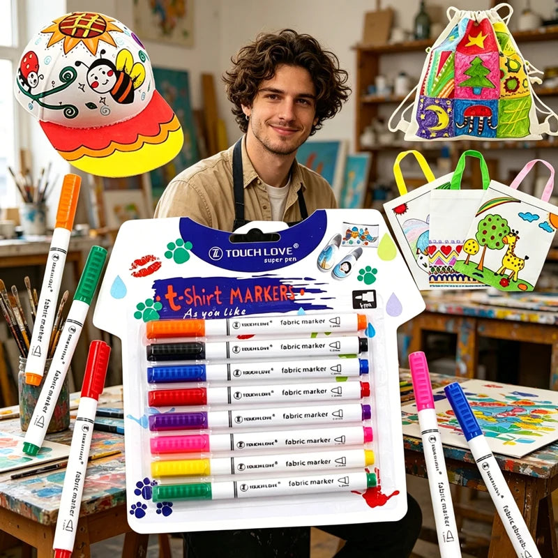 8 Colors Fabric Paint Markers