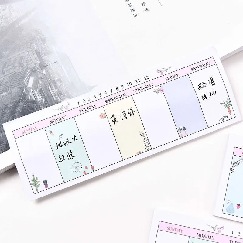 Sticky Notes Long Weekly Planner Pad