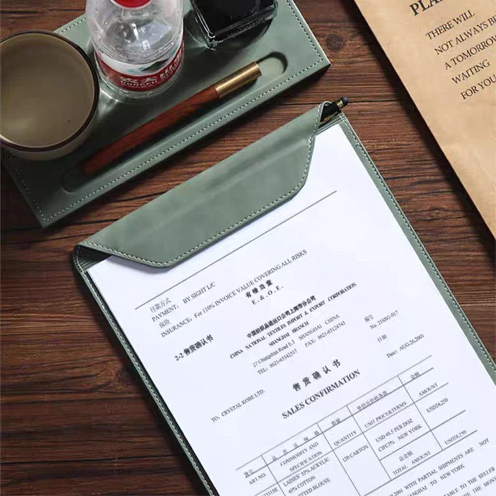Business Leather A4 Paper File Folder Clipboard