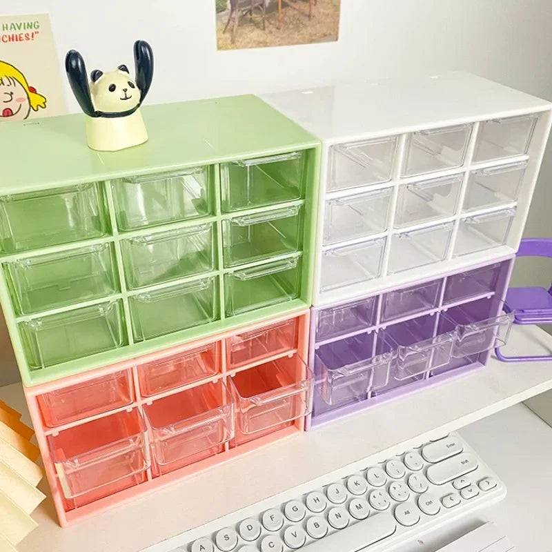 Desktop 9 Grid Storage Boxes Organizer