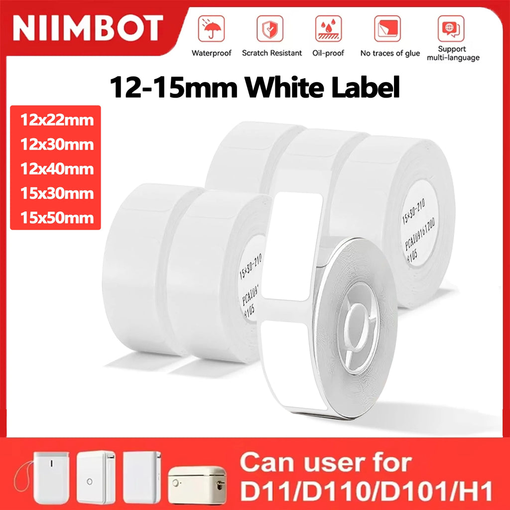 Niimbot D110 Label Sticker White Waterproof Anti-Oil Labels
