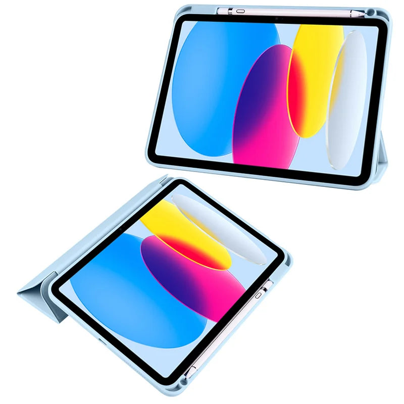 For iPad 10th Gen Case with Pen Holder Trifold