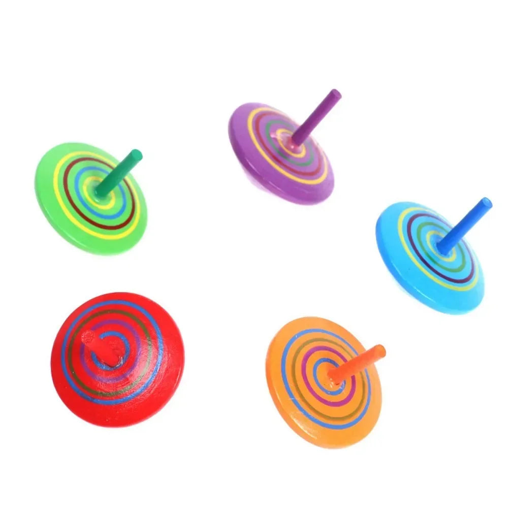 10-30Pcs Fun Wooden Spinning Tops