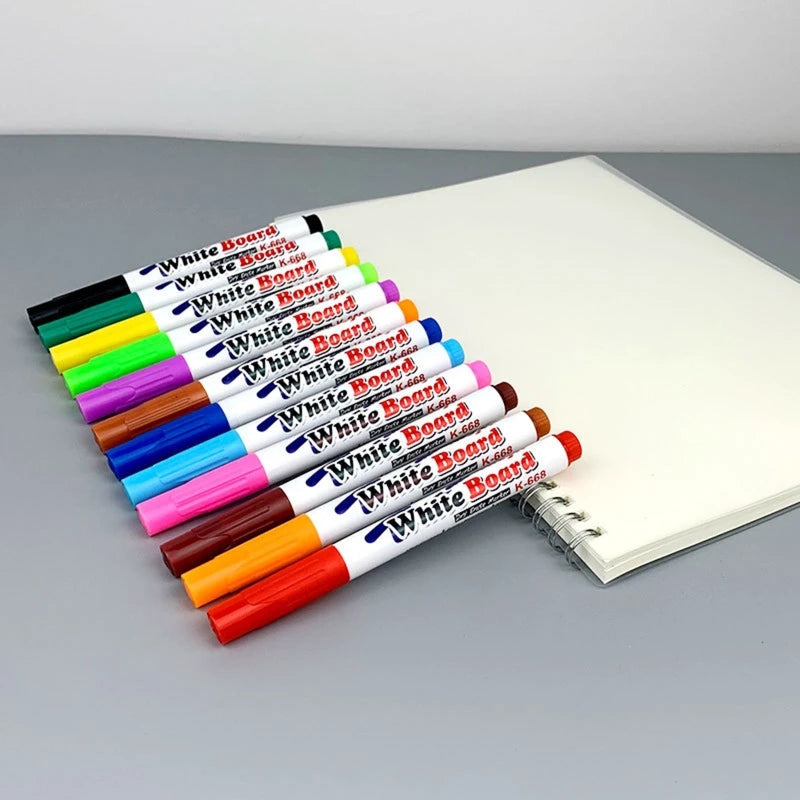12 Colors Whiteboard Markers