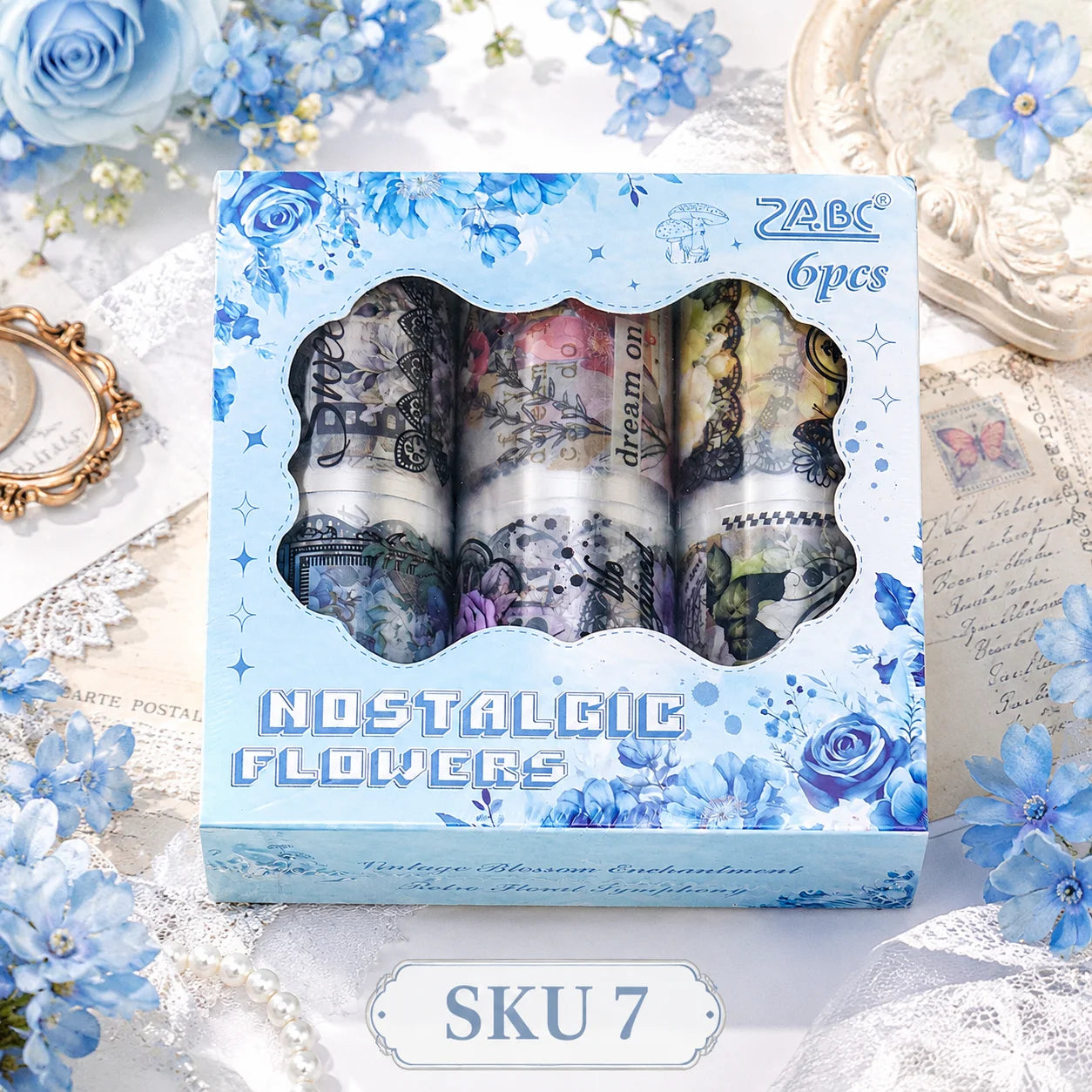 Cute Floral Washi Tape Set 6 Rolls