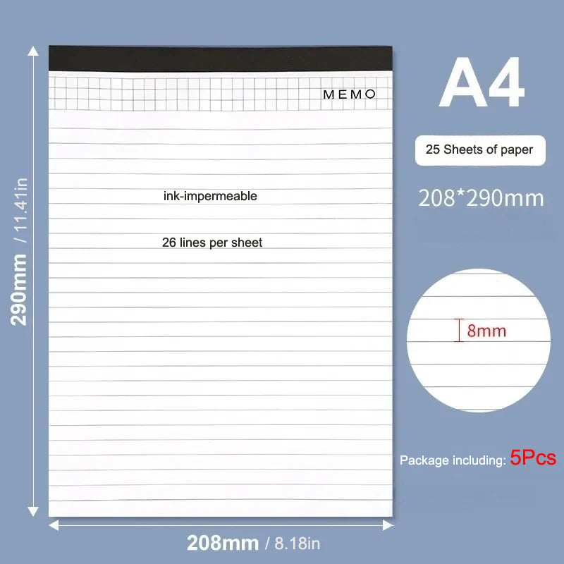 A4 Conference Tearable Lined Pages Memo Pad