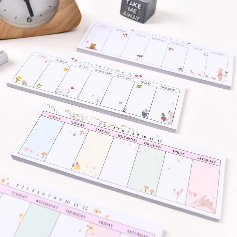 Sticky Notes Long Weekly Planner Pad