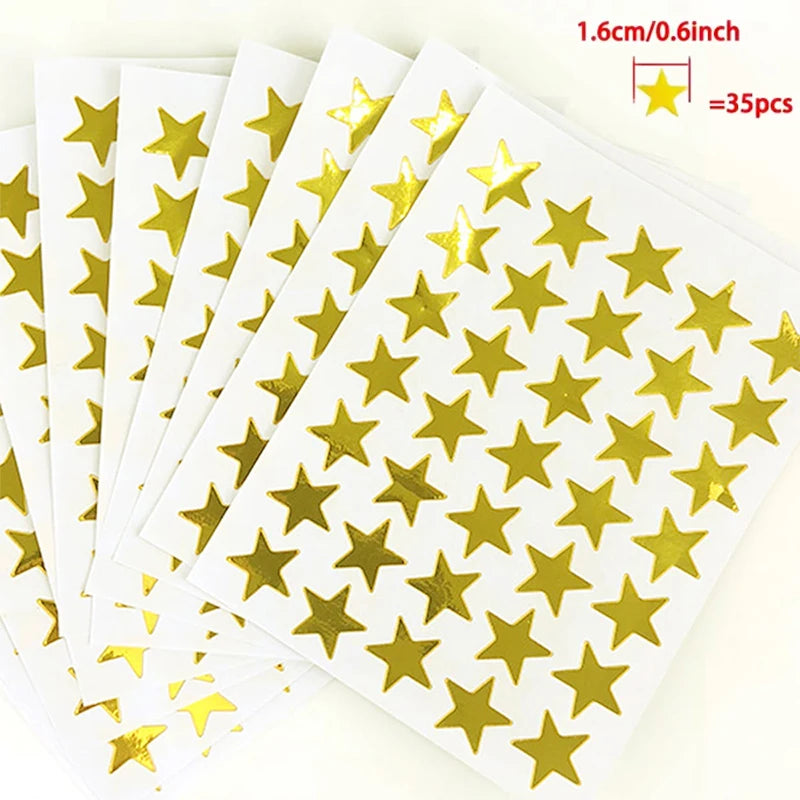 Children's Gold-Plated Award Glitter Stickers