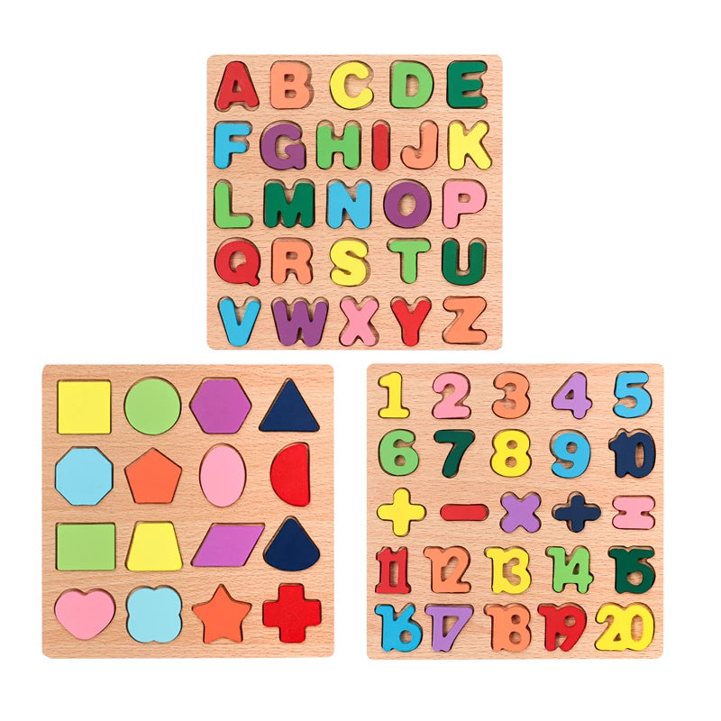 Kids Alphabetic Arithmetic Wooden Puzzle