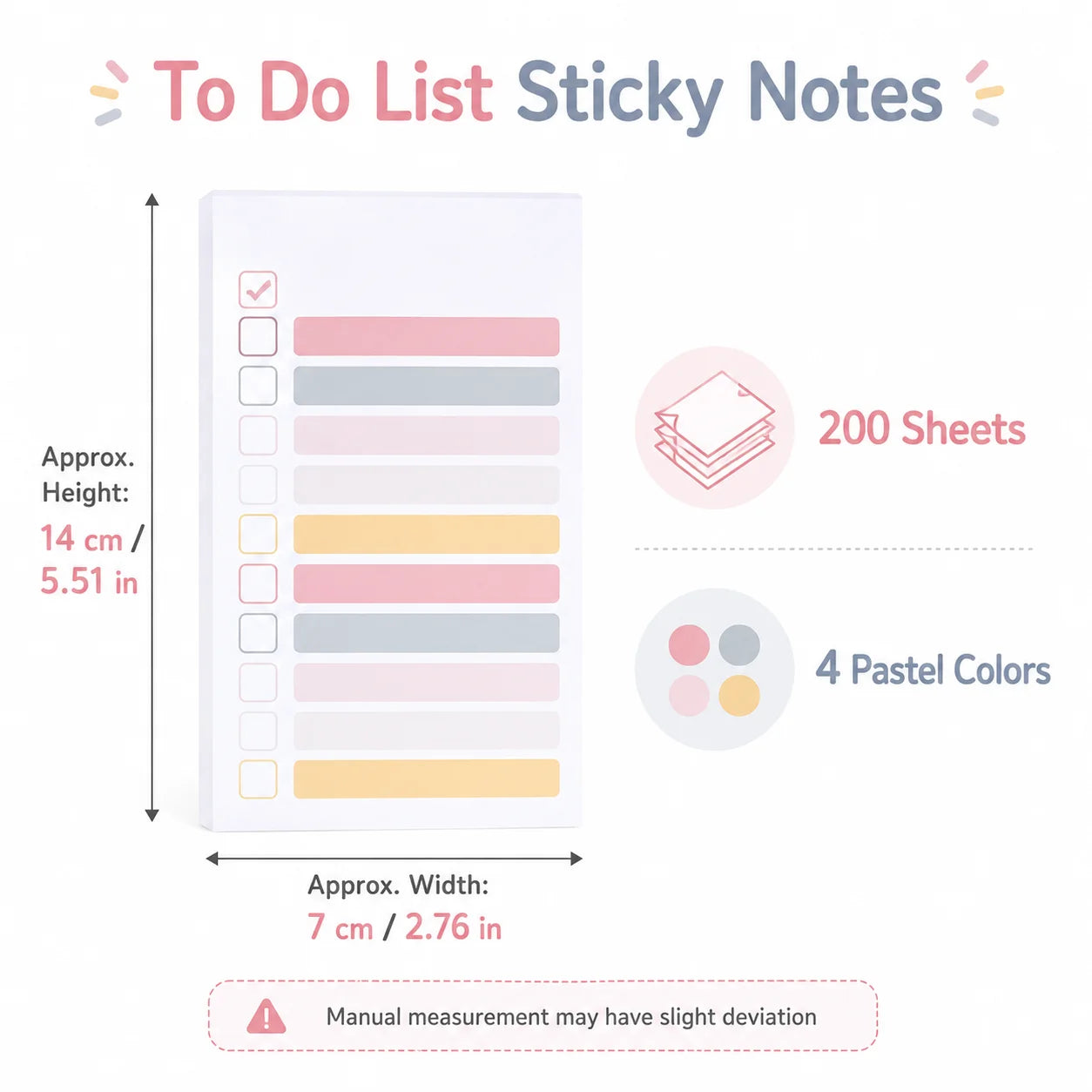 To Do List Sticky Notes 200 Sheets