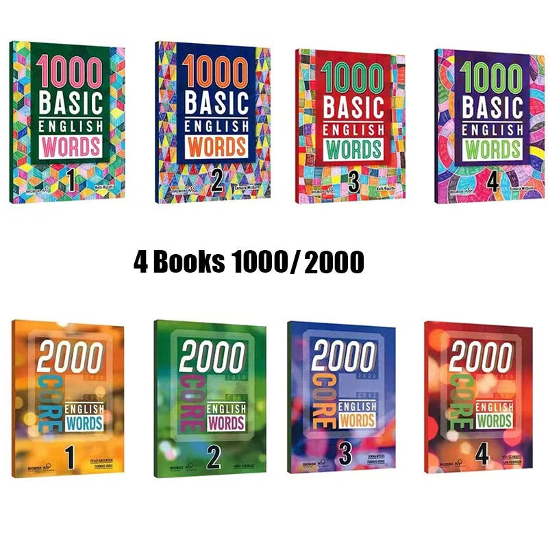 4 Books 1000/2000 Core English Words