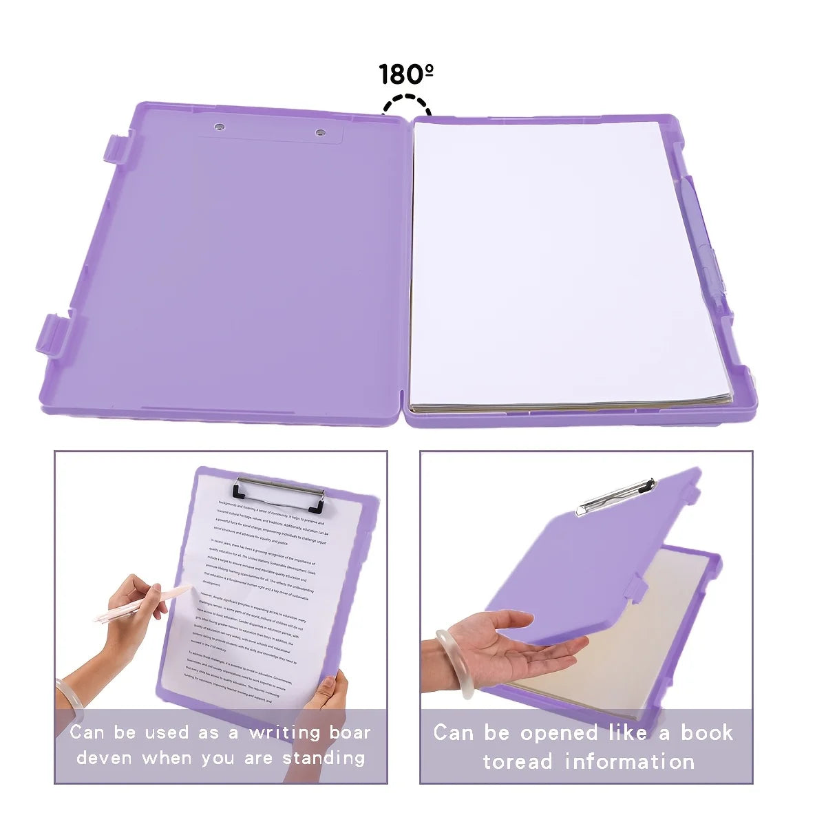Portable A4 Plastic File Box Clipboard
