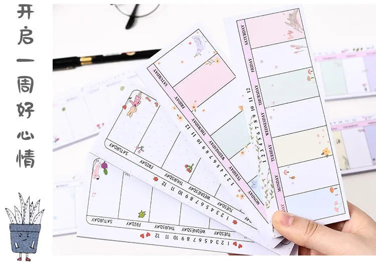 Sticky Notes Long Weekly Planner Pad