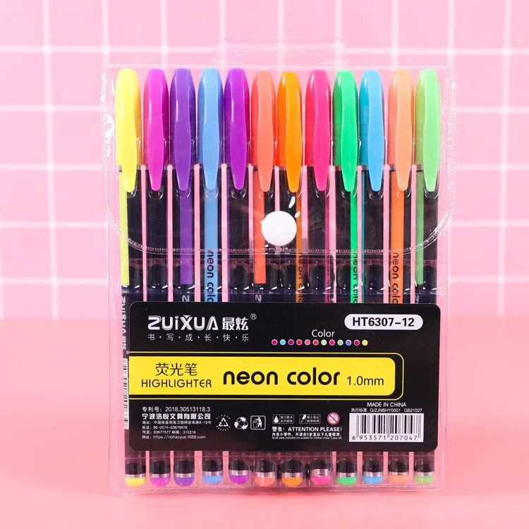 Metallic Pastel Glitter Colors Highlighters