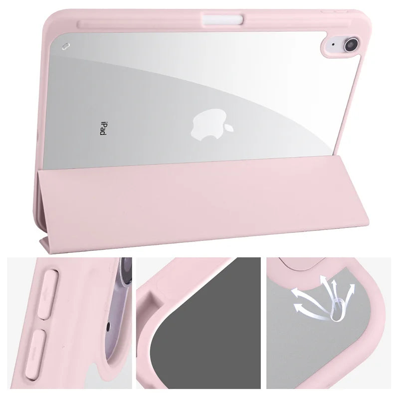 For iPad 10th Gen Case with Pen Holder Trifold