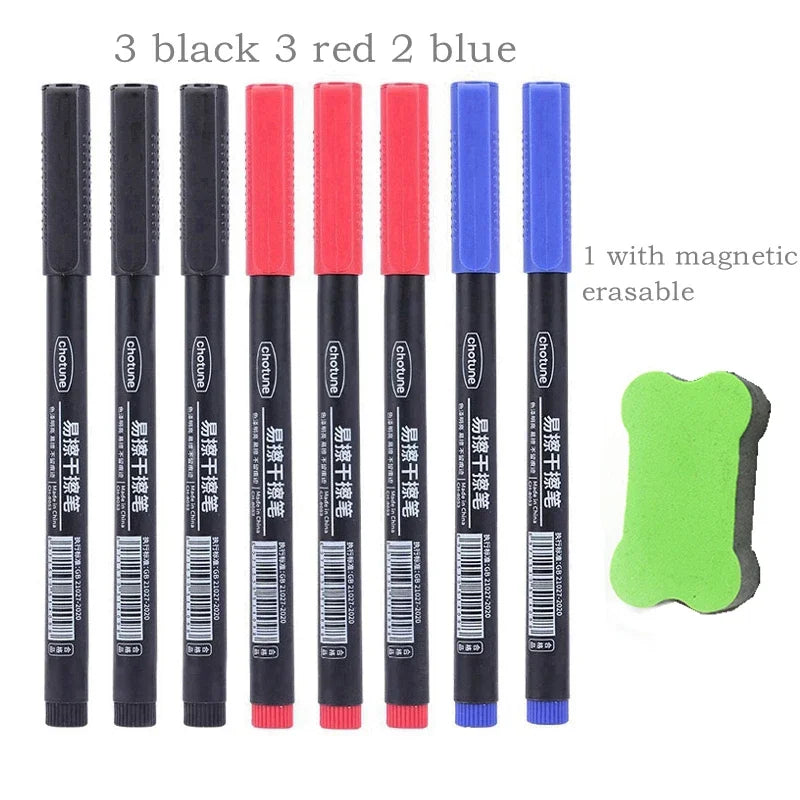 4/8pcs Erasable Whiteboard Pen Fine Point