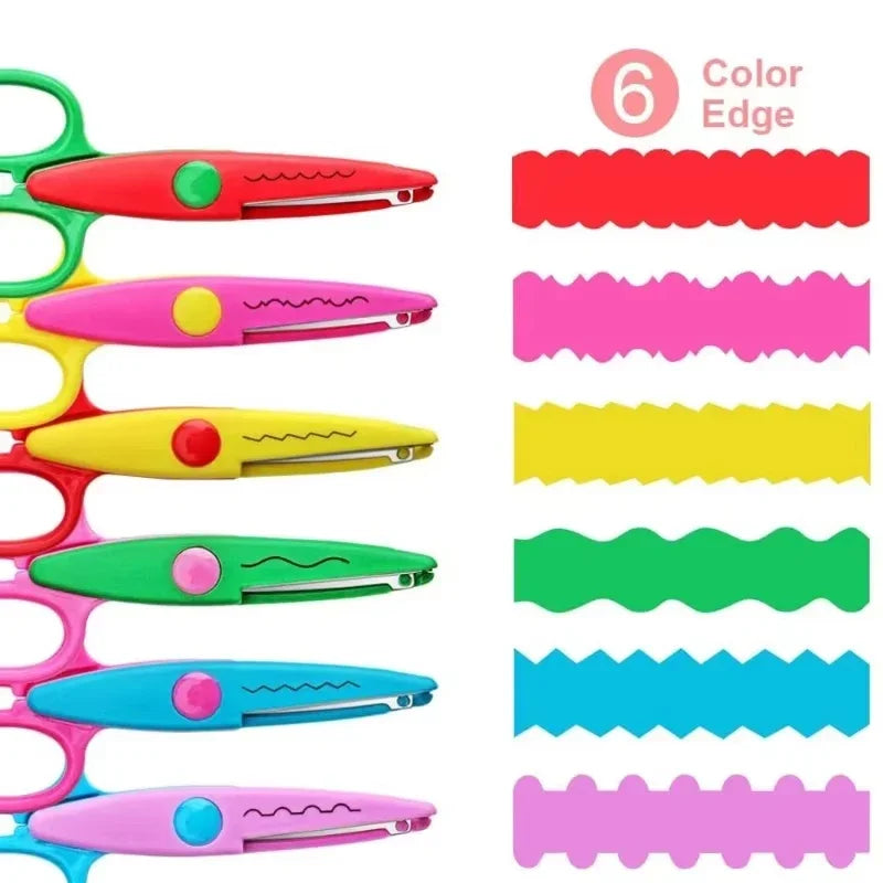 6Pcs Kids Safety Scissors Decorative Lace Edge