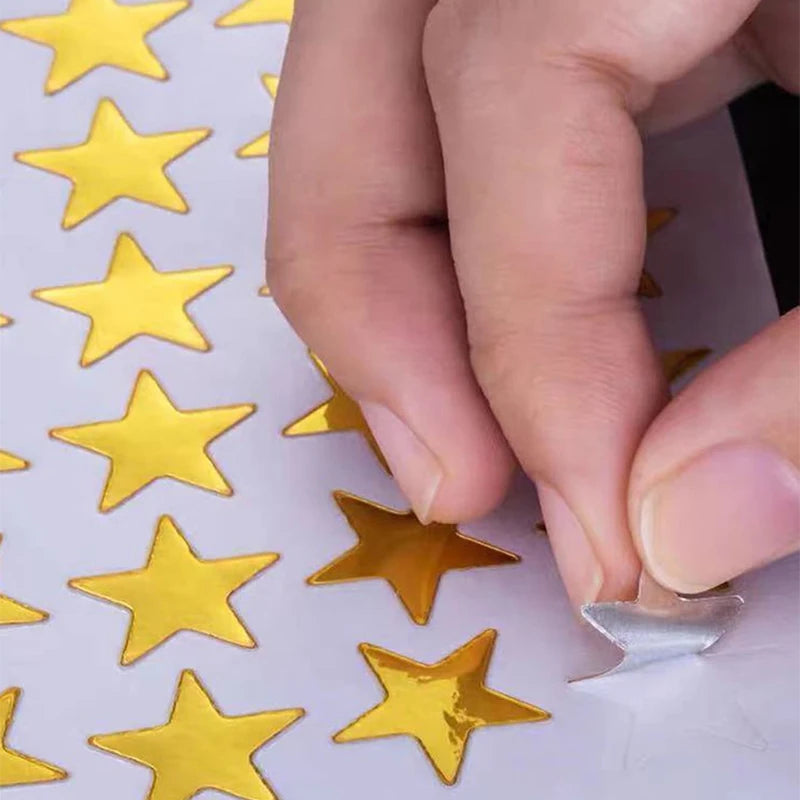 10 Sheets Pack Gold-Plated Glitter Stickers