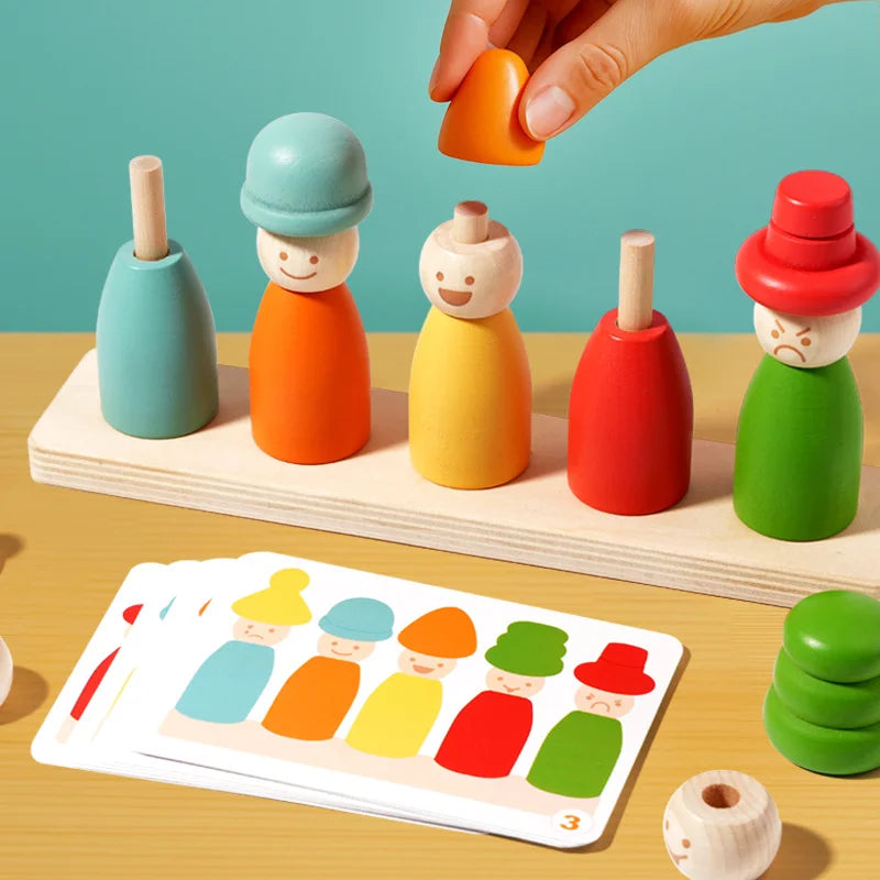 Wooden Stacker Emotion Dolls