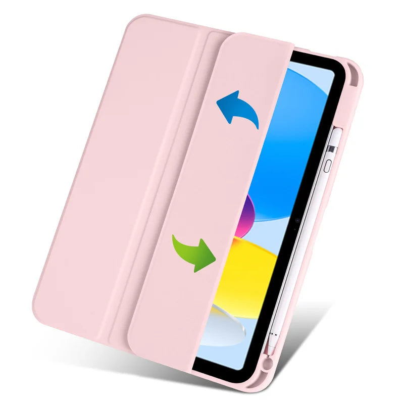 For iPad 10th Gen Case with Pen Holder Trifold