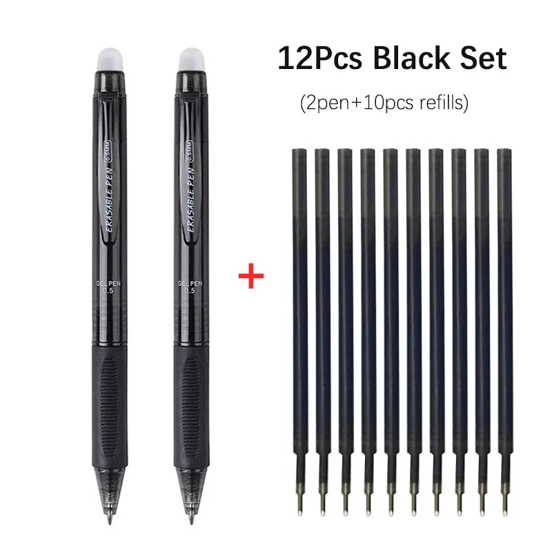 0.5mm High-Capacity Erasable Gel Pen Set