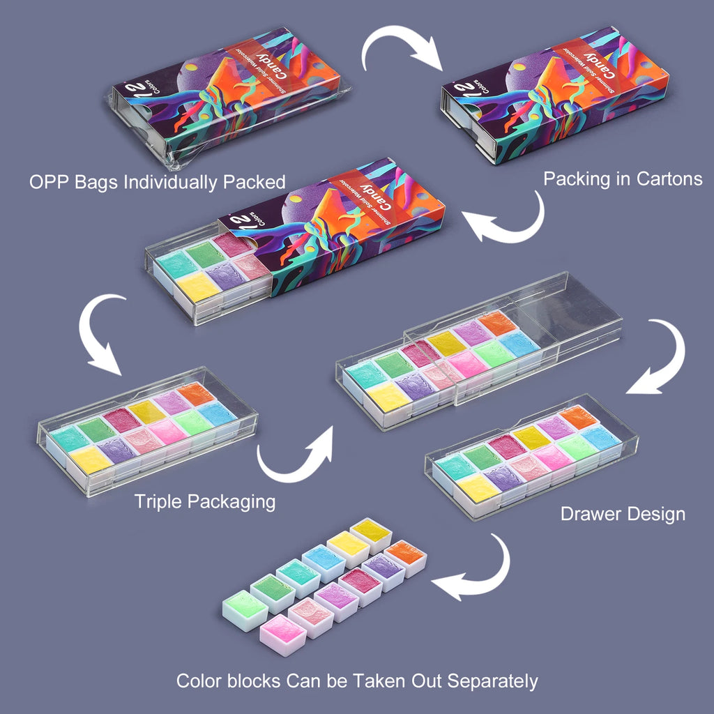 Seamiart 6/12 Watercolor Paint Set