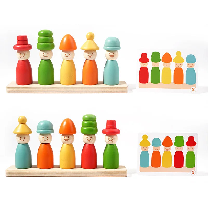 Wooden Stacker Emotion Dolls