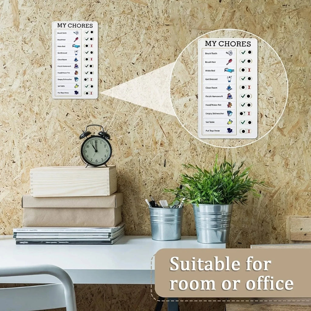 1Pcs Kids Chore Chart with 5Pcs