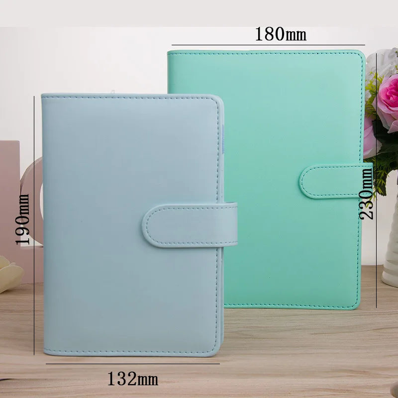 Macaroon Color A6/A5 PU Leather DIY Binder Notebook Cover