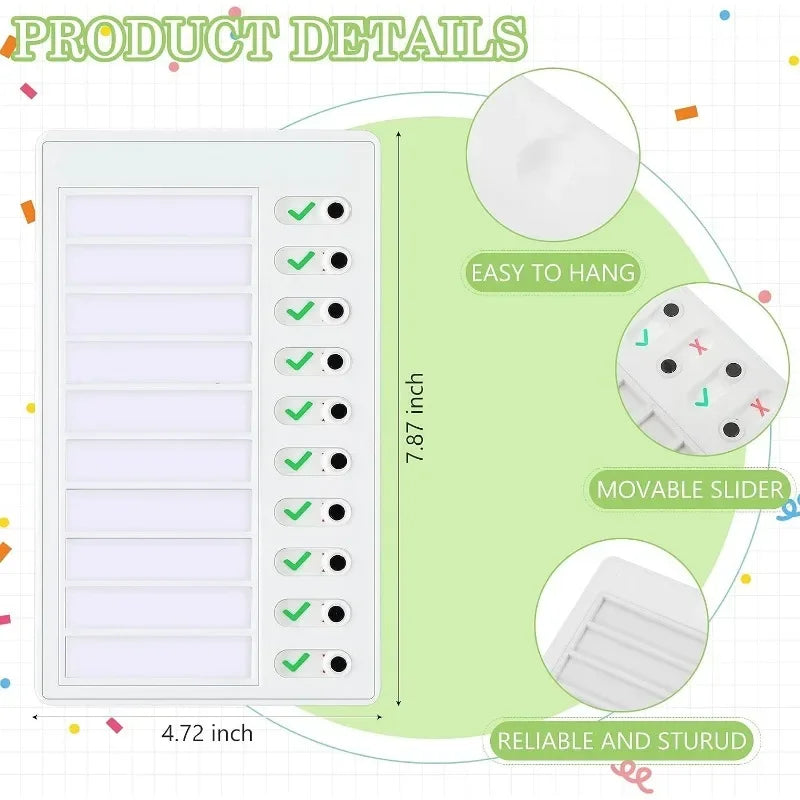 1Pcs Kids Chore Chart with 5Pcs