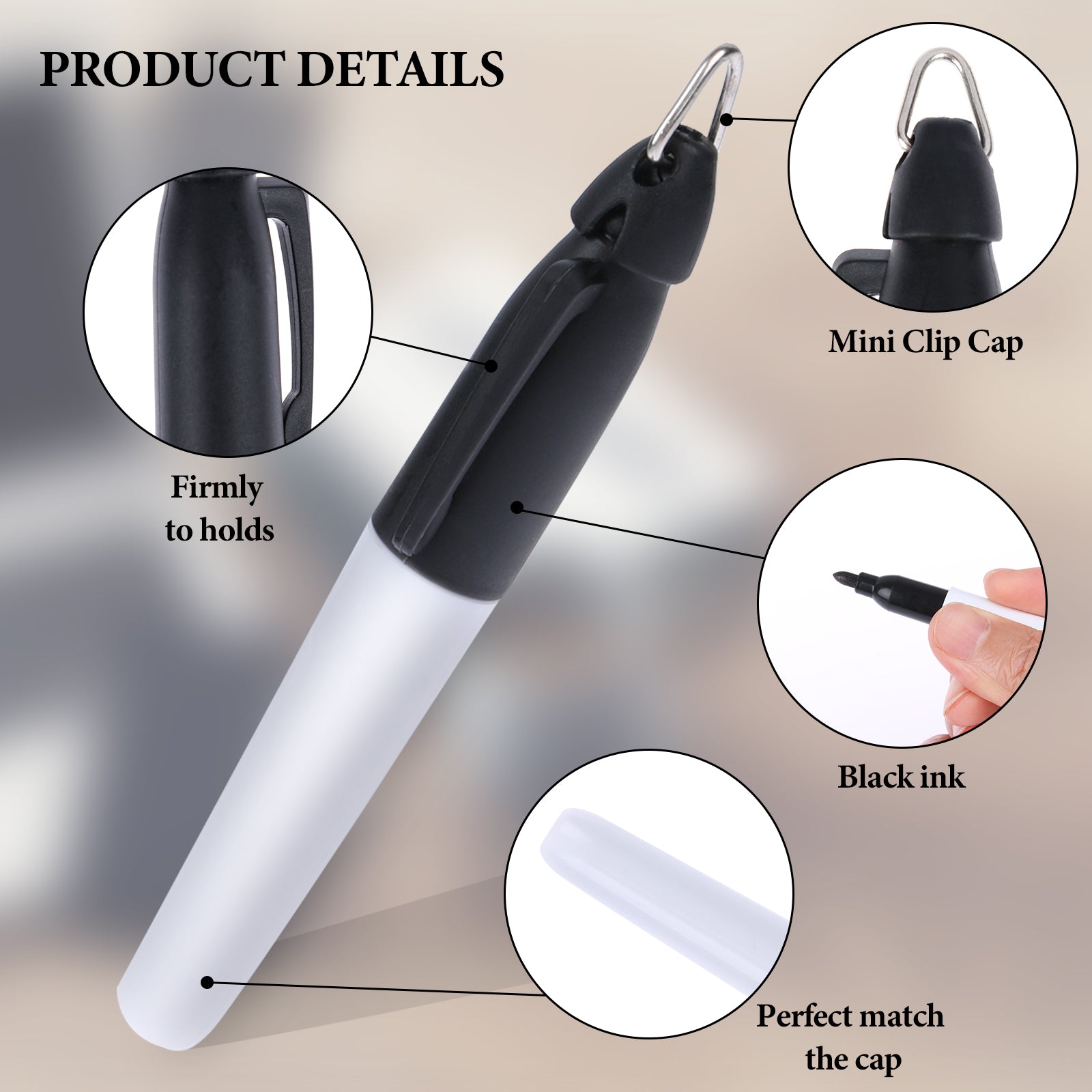 50 Pcs Mini Permanent Markers with Cap