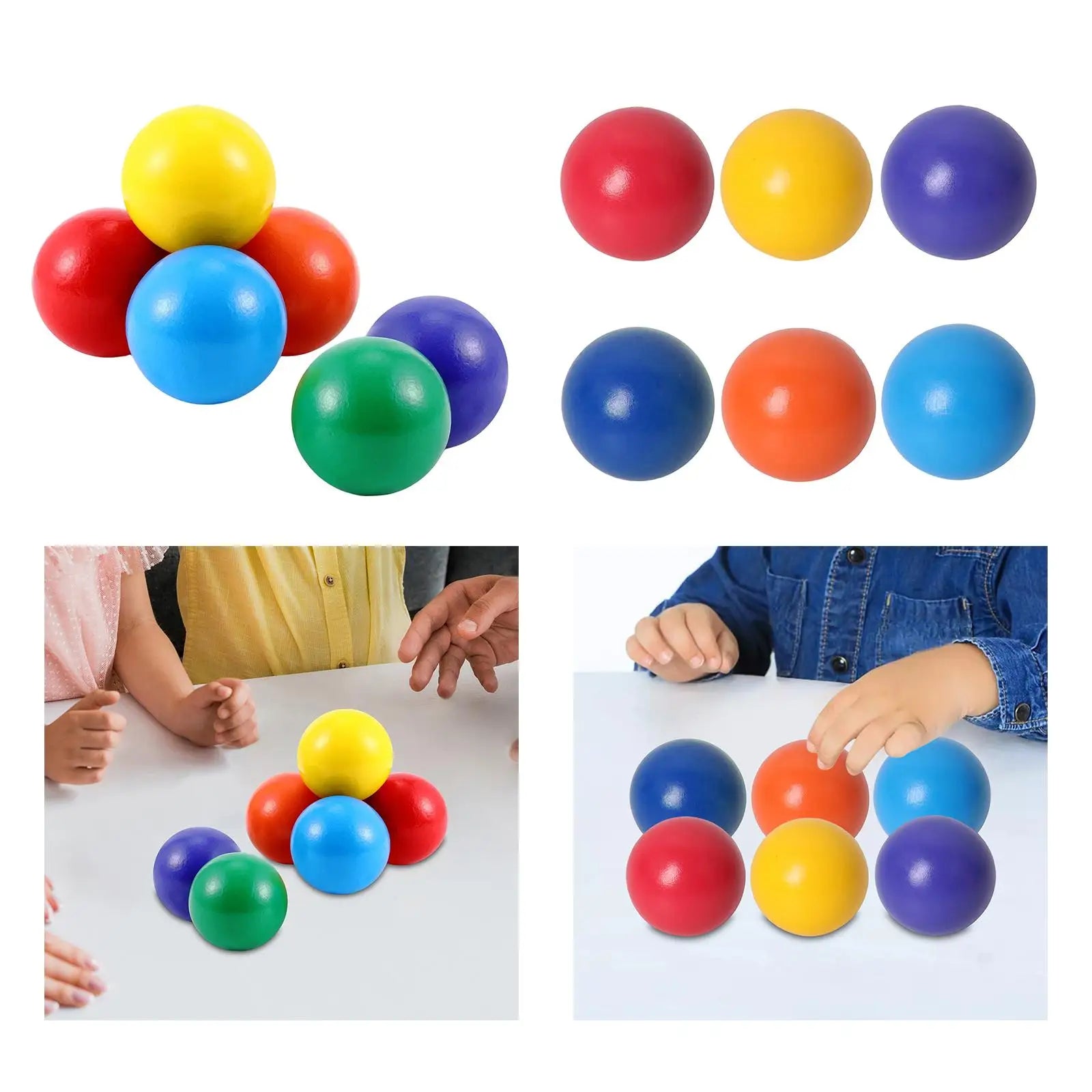 Kids Educational Wooden Rainbow Balls