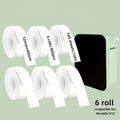 6 Rolls 12x40mm Multi-Size White Label Tape